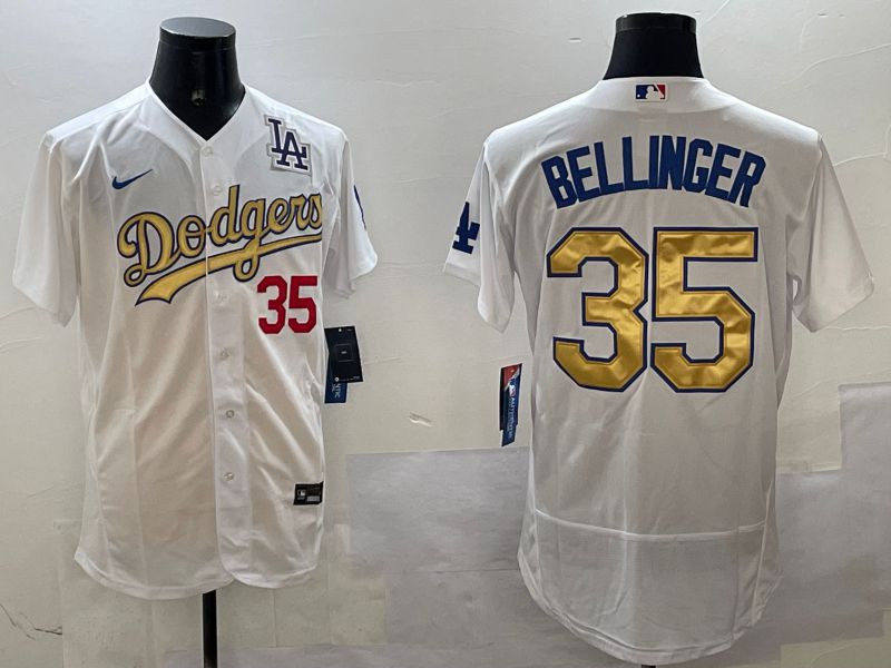 Men Los Angeles Dodgers #35 Bellinger White Elite 2025 Nike MLB Jersey style 1->los angeles dodgers->MLB Jersey